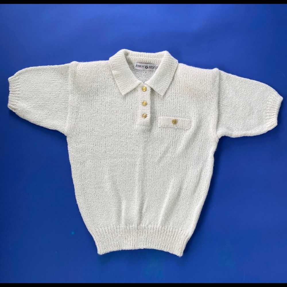 Vintage 80s Short Sleeve Sweater